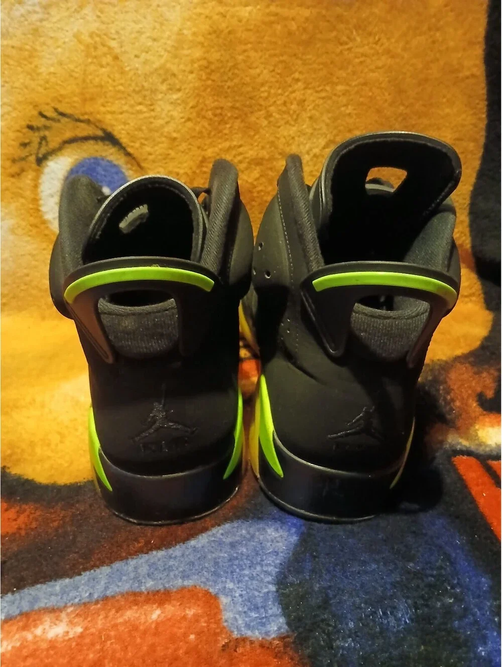 Jordan 6 Retro Black Electric Green Men's Sneakers Size 10
